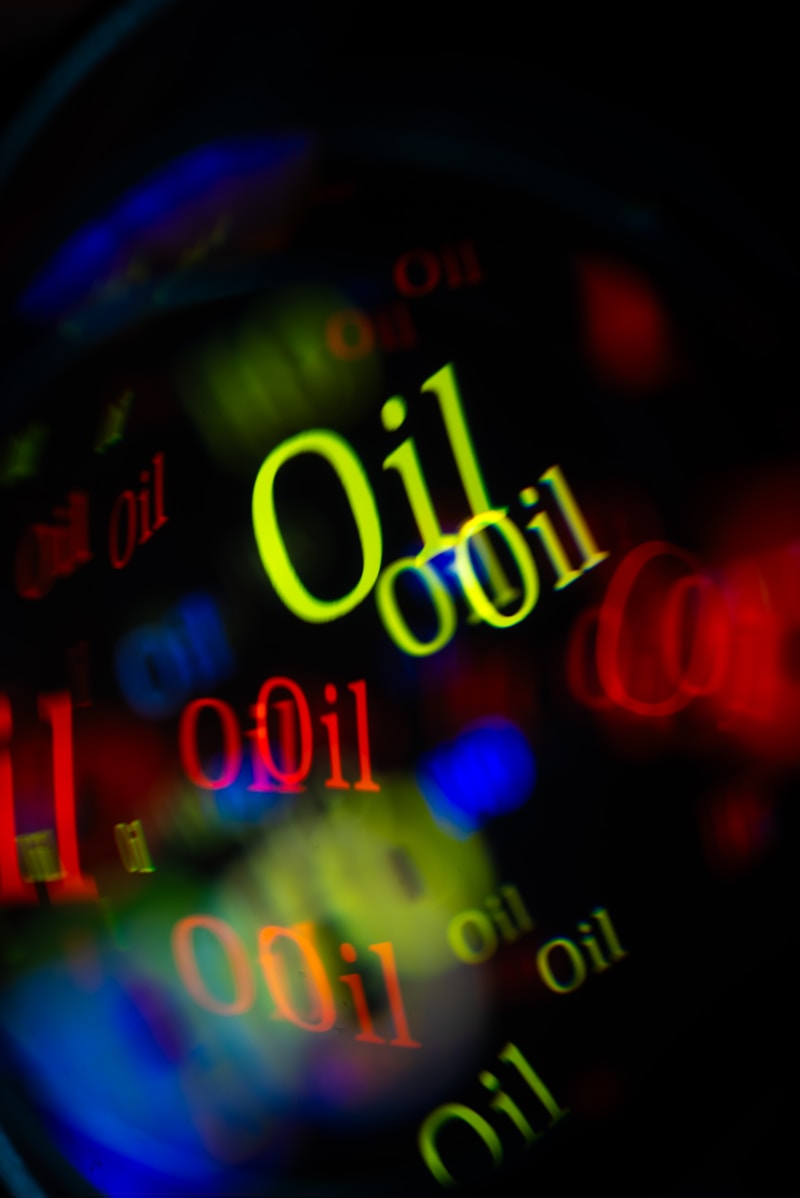 Financial market data visualization showing crude oil price trends and energy sector analysis