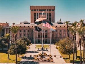 Arizona state capitol building representing government crypto adoption