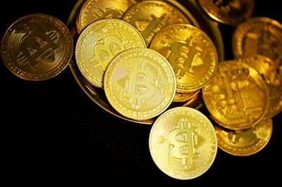 Bitcoin gold coins representing cryptocurrency investment during market fear