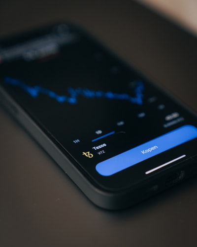 Blockchain on mobile showing financial applications