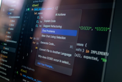 Code displayed on screen with context menu visible