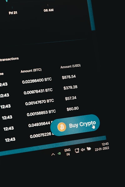 Mobile phone displaying cryptocurrency derivatives trading app with price data