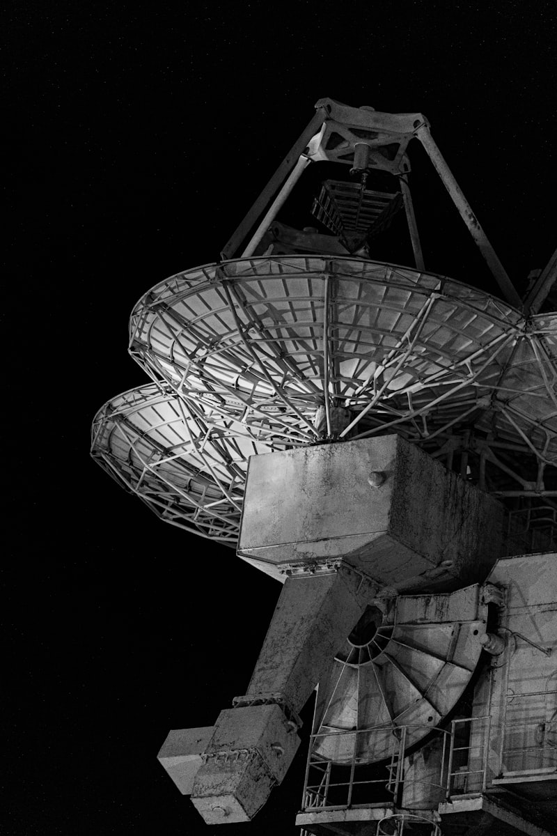 Satellite dishes representing SpaceX Starlink infrastructure supporting IPO valuation