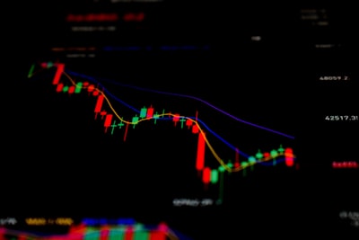 Stock market chart showing downward trend indicating energy sector volatility